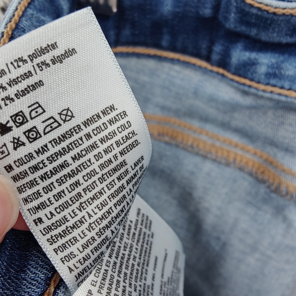 American Eagle Womens Super High Rise Flare Wide 70s Festival Retro Jeans 4 Blue - Picture 16 of 16